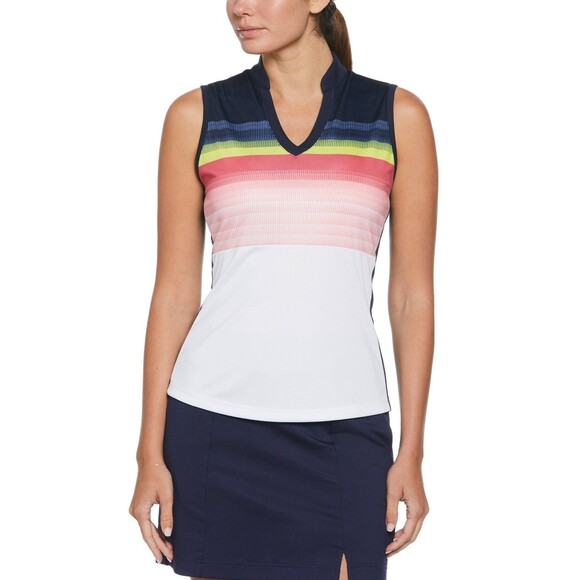 Callaway Tops - NWT Callaway Golf Gradient Stripe Color Block Sleeveless Polo Shirt Women L (C1)